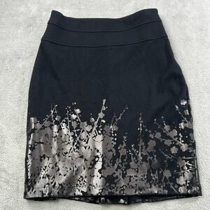 NEW Eva Franco 6 Black Knee Length Casual Classic Modest Skirt